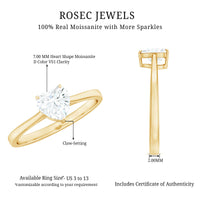 Certified 7 MM Moissanite Heart Ring For Women