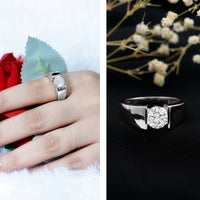Certified Moissanite Solitaire Engagement Ring for Men