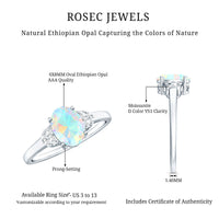 1.2 Carat Classic Ethiopian Opal Oval Engagement Ring