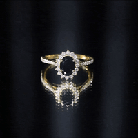 Certified 1.9 Carat Lab Grown Black Diamond Oval Engagement Ring with White Diamond