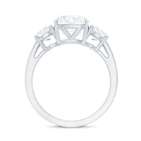 Three Stone Moissanite Engagement Ring with Certificate