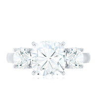 Three Stone Moissanite Engagement Ring with Certificate