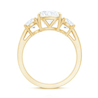 Three Stone Moissanite Engagement Ring with Certificate