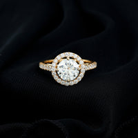 Certified 2 Carat Moissanite Engagement Ring with Halo