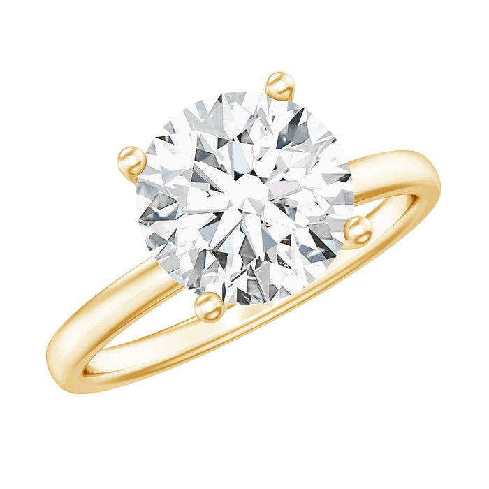 Certified 3 carat lab-grown diamond solitaire engagement ring by Rosec Jewels featuring a sleek platinum band and a sparkling central diamond.