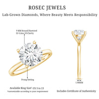 Certified 3 Carat Lab Grown Diamond Solitaire Engagement Ring