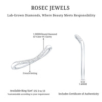 Certified Lab Grown Diamond Curved Stackable Ring