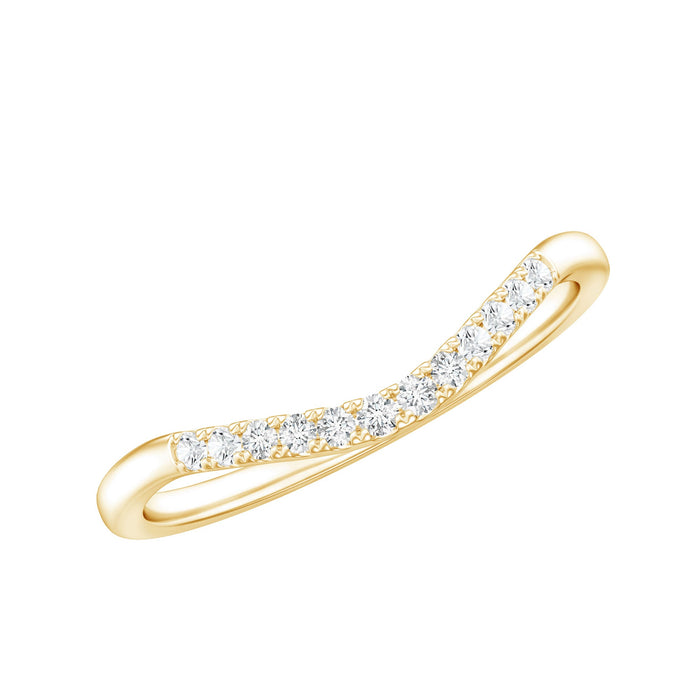 Rosec Jewels certified lab-grown diamond curved stackable ring showcasing sparkling diamonds and elegant design.