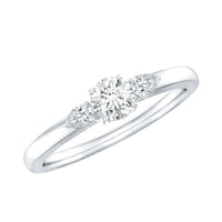 Certified Moissanite 3 Stone Promise Ring