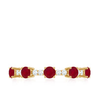 Real Ruby Diamond Half Eternity Ring for Anniversary