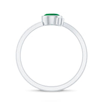 Bezel Set Emerald and Lab Diamond Two Stone Promise Ring