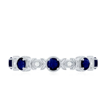 Nature Inspired Blue Sapphire Diamond Half Eternity Ring