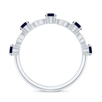 Natural Blue Sapphire Infinity Half Eternity Ring