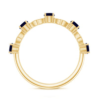 Natural Blue Sapphire Infinity Half Eternity Ring