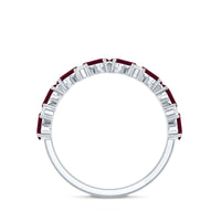 Certified Ruby Half Eternity Ring with Lab Grown Diamond