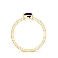 Natural 0.5 Carat Blue Sapphire Promise Ring with Diamond
