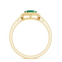 Genuine Emerald Antique Looking Engagement Ring With Certificate