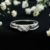 Certified diamond three stone band ring for men, Rosec Jewels men's rings showcasing a three-diamond design in silver.