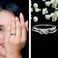 Certified diamond three-stone men's band ring by Rosec Jewels, featuring three sparkling diamonds set on a sleek band.