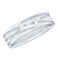 Diamond Wide Band Ring in Flush Setting