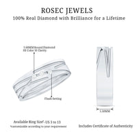 Diamond Wide Band Ring in Flush Setting