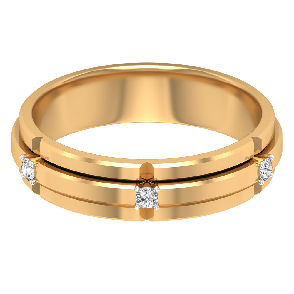 Natural men's diamond band ring by Rosec Jewels featuring a sleek design and sparkling diamonds, with certificate visible in the image.