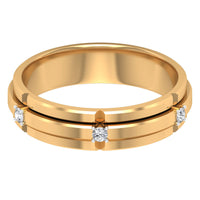 Natural men's diamond band ring by Rosec Jewels featuring a sleek design and sparkling diamonds, with certificate visible in the image.