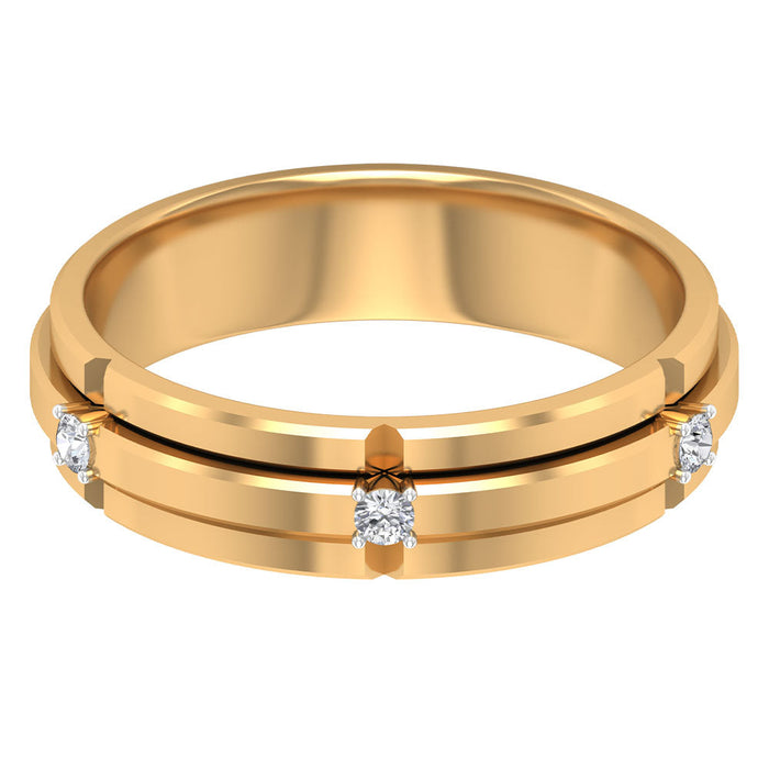 Natural men's diamond band ring by Rosec Jewels featuring a sleek design and sparkling diamonds, with certificate visible in the image.