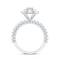 0.5 Carat Antique Zircon Double Halo Engagement Ring