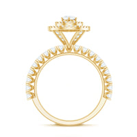 0.5 Carat Antique Zircon Double Halo Engagement Ring