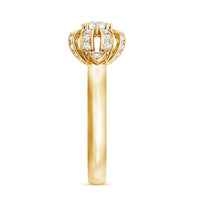 Certified Real Diamond Flower Engagement Ring for Women