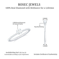 Natural Diamond Promise Ring with Side Stones