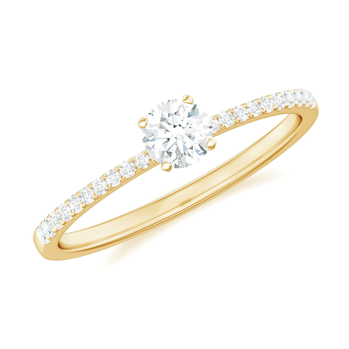 Natural Diamond Promise Ring with Side Stones