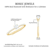 Natural Diamond Promise Ring with Side Stones