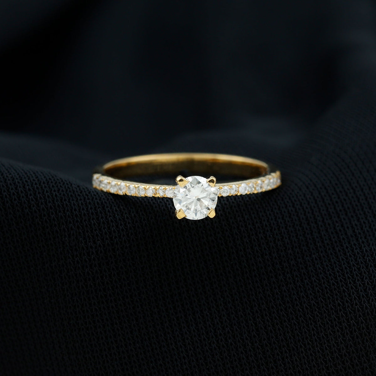 Natural Diamond Promise Ring with Side Stones
