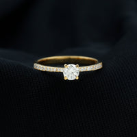 Natural Diamond Promise Ring with Side Stones