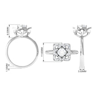 1 CT Zircon Vintage Floral Engagement Ring