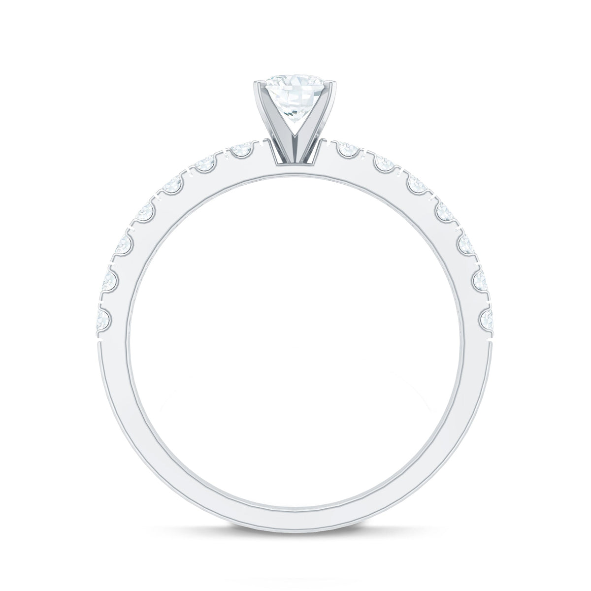 0.4 Carat Cubic Zirconia Oval Engagement Ring with Side Stones