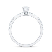 0.4 Carat Cubic Zirconia Oval Engagement Ring with Side Stones