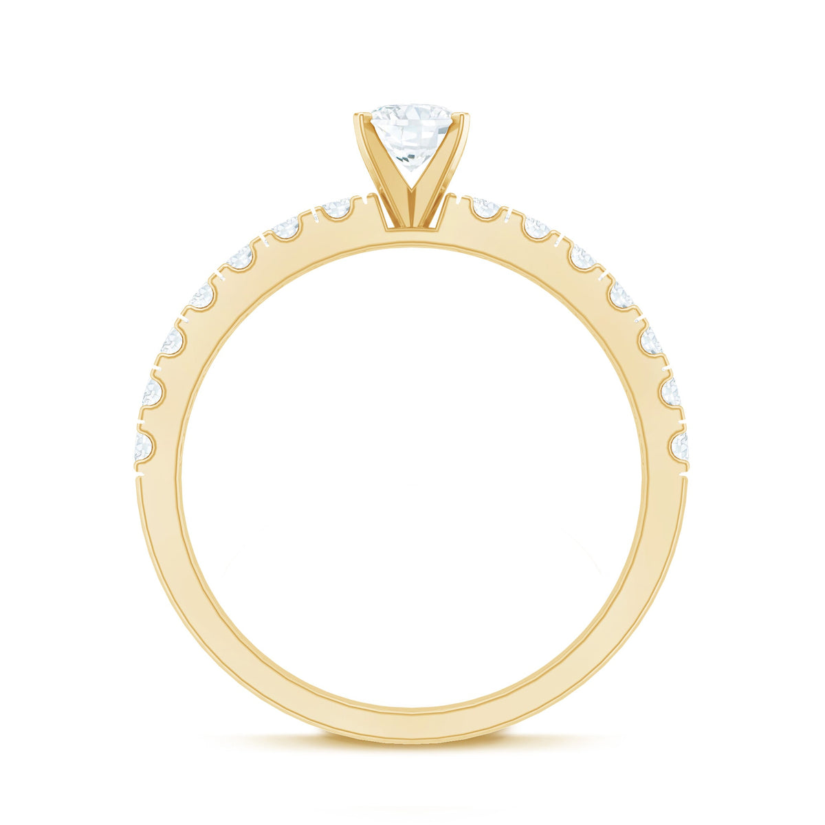 0.4 Carat Cubic Zirconia Oval Engagement Ring with Side Stones