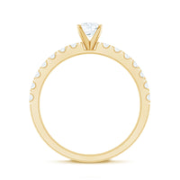 0.4 Carat Cubic Zirconia Oval Engagement Ring with Side Stones