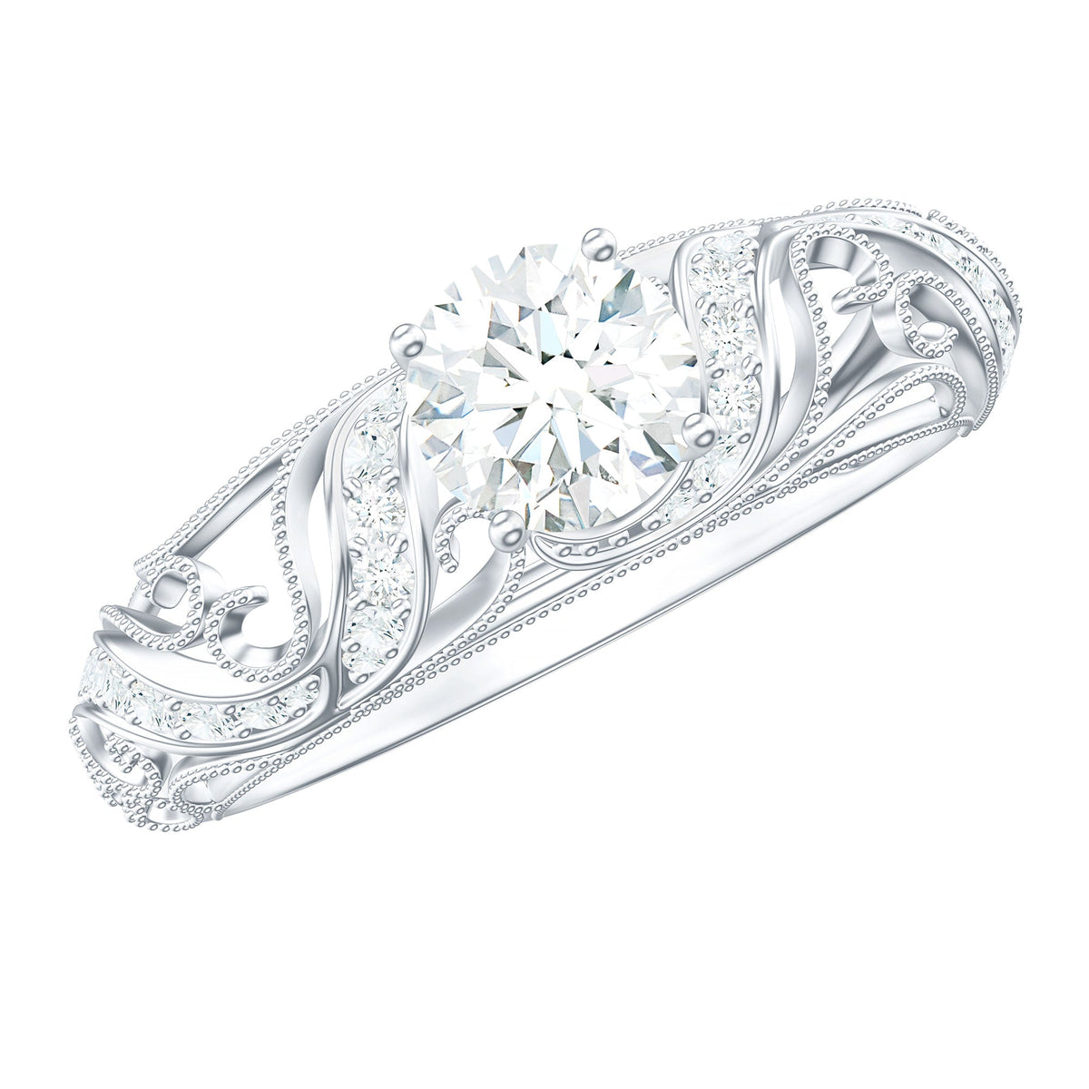 3/4 CT Cubic Zirconia Vintage Inspired Engagement Ring