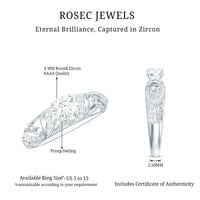 3/4 CT Cubic Zirconia Vintage Inspired Engagement Ring