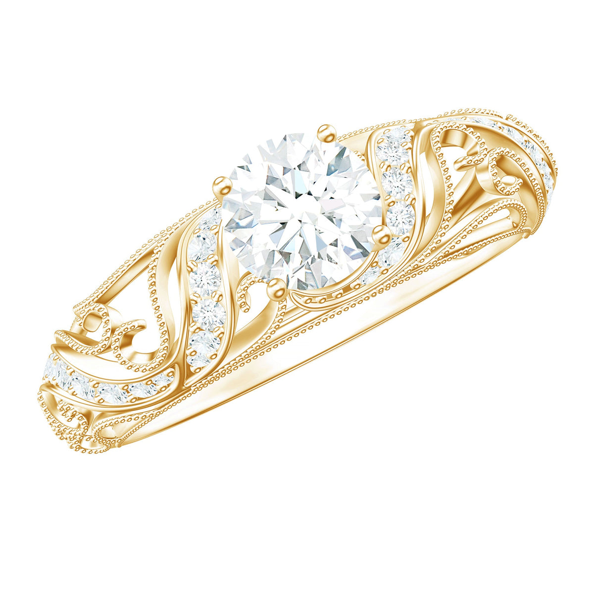 3/4 CT Cubic Zirconia Vintage Inspired Engagement Ring