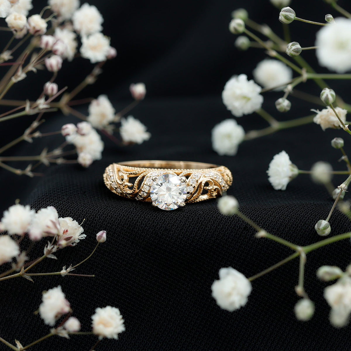 3/4 CT Cubic Zirconia Vintage Inspired Engagement Ring