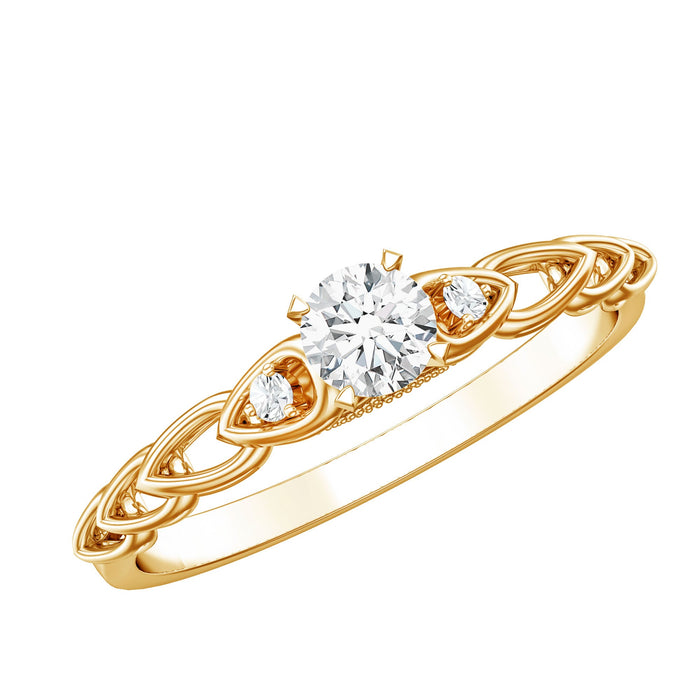 Genuine diamond minimalist promise ring by Rosec Jewels with certificate, featuring a sleek band and sparkling diamond accent.