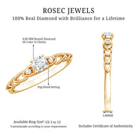 Genuine Diamond Minimalist Promise Ring with Certificate