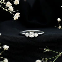 Brilliant Cut Moissanite 3 Stone Promise Ring for Women