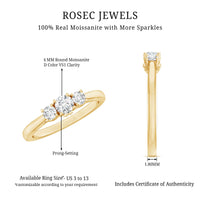 Brilliant Cut Moissanite 3 Stone Promise Ring for Women