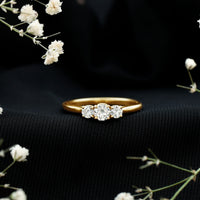 Brilliant Cut Moissanite 3 Stone Promise Ring for Women